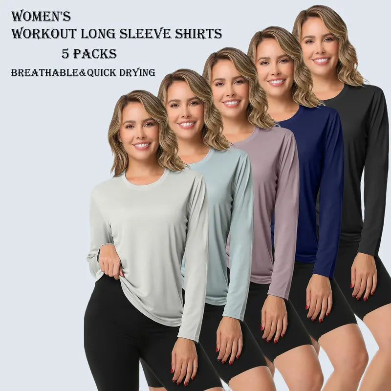 Women's Long Sleeve Workout Top – Breathable & Quick-Dry Sports Shirt