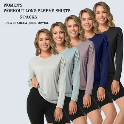 Women's Long Sleeve Workout Top – Breathable & Quick-Dry Sports Shirt