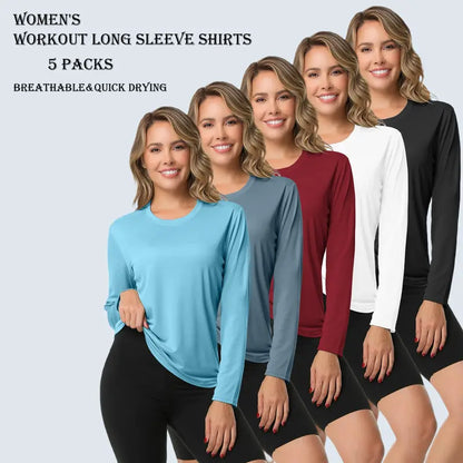 Women's Long Sleeve Workout Top – Breathable & Quick-Dry Sports Shirt