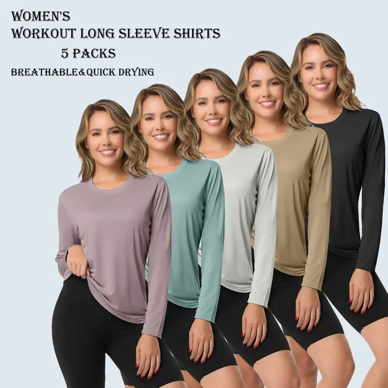 Women's Long Sleeve Workout Top – Breathable & Quick-Dry Sports Shirt