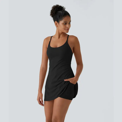LIMITED-TIME DEAL Plush Backless Active Dress Easy Peezy Collection