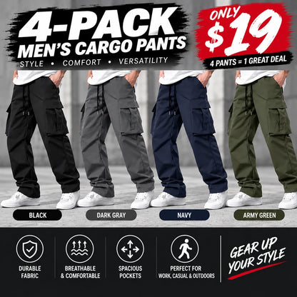 Men's Cargo Pants – Casual Relaxed Fit Multi-Pocket Utility Pants