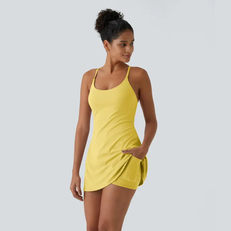 LIMITED-TIME DEAL Plush Backless Active Dress Easy Peezy Collection