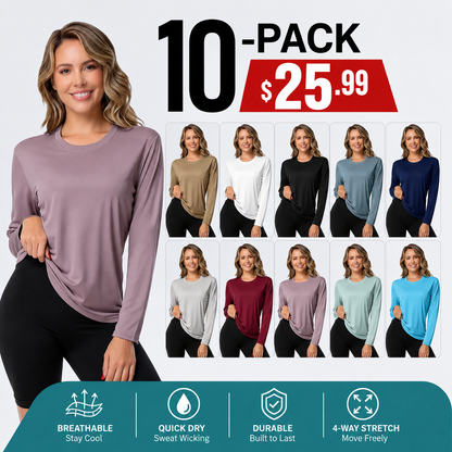 Women's Long Sleeve Workout Top – Breathable & Quick-Dry Sports Shirt