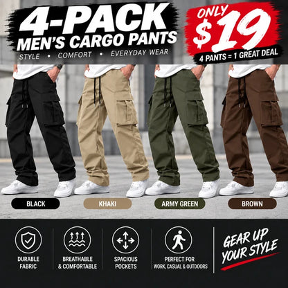 Men's Cargo Pants – Casual Relaxed Fit Multi-Pocket Utility Pants
